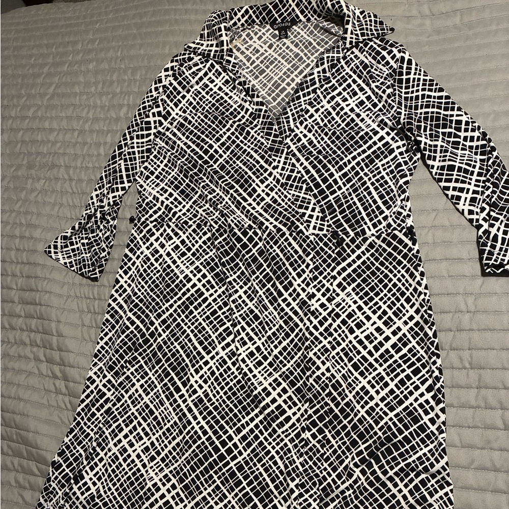 George Monochrome Checkered Blouse